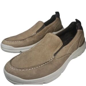 Rockport Men’s City Edge Slip-On Loafers Tan Suede 8M Comfort Dress Shoes[5D]